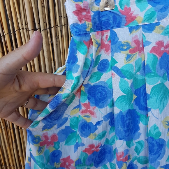 🌏 Vintage Floral Full Midi Skirt - Size 16 - Picture 4 of 13